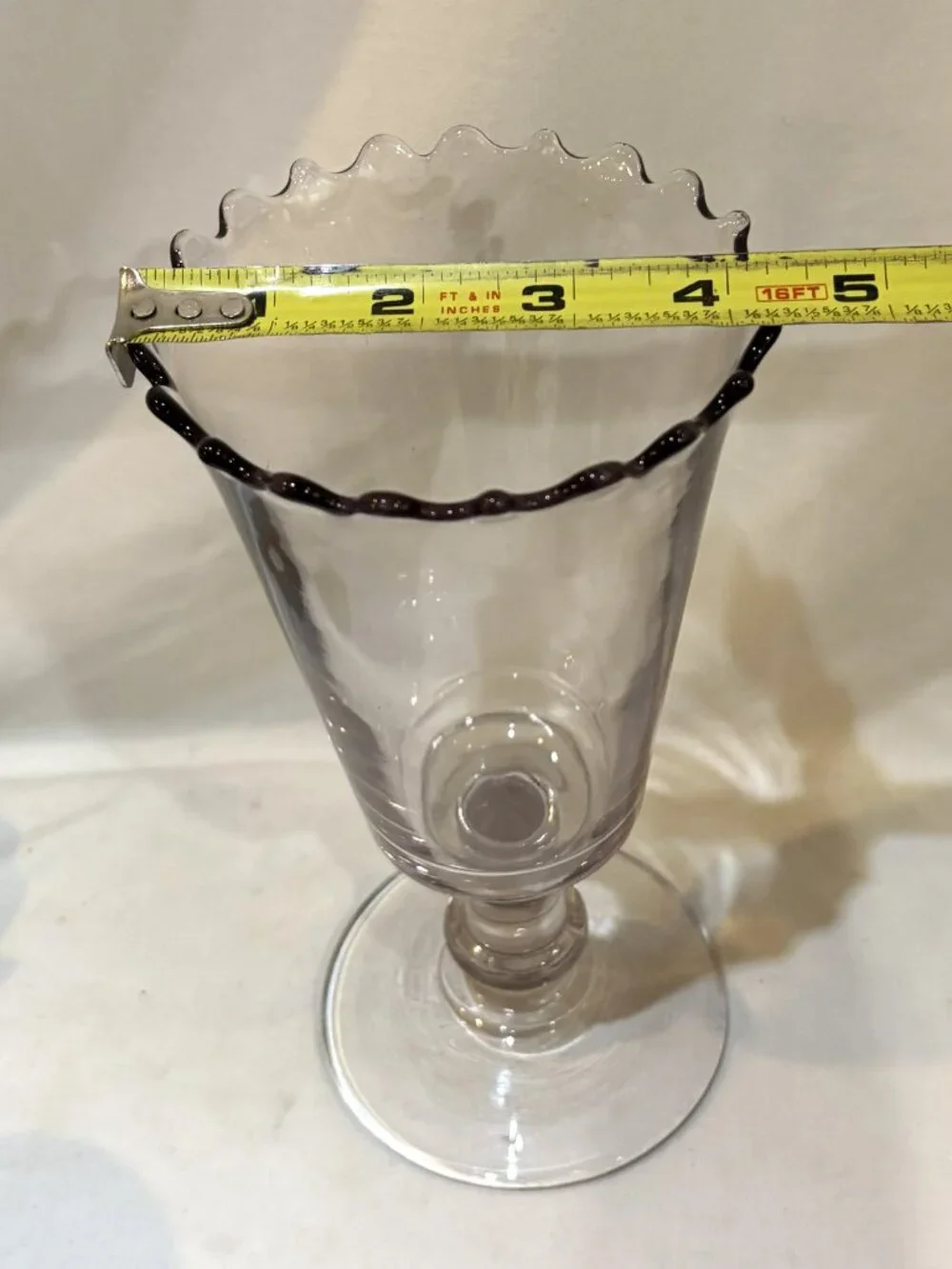 EAPG Glass Celery Vase Clear Glass with Purple Tint Vintage